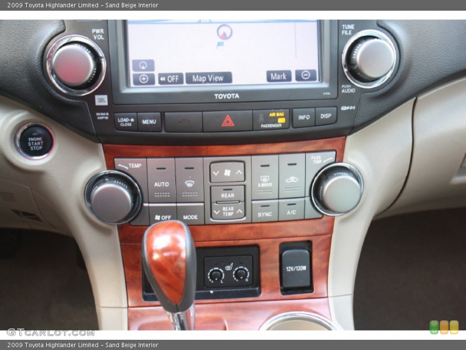 Sand Beige Interior Controls for the 2009 Toyota Highlander Limited #77727942