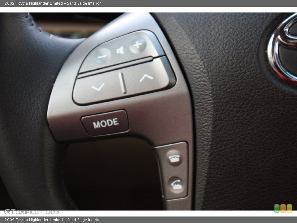 Sand Beige Interior Controls for the 2009 Toyota Highlander Limited #77728032