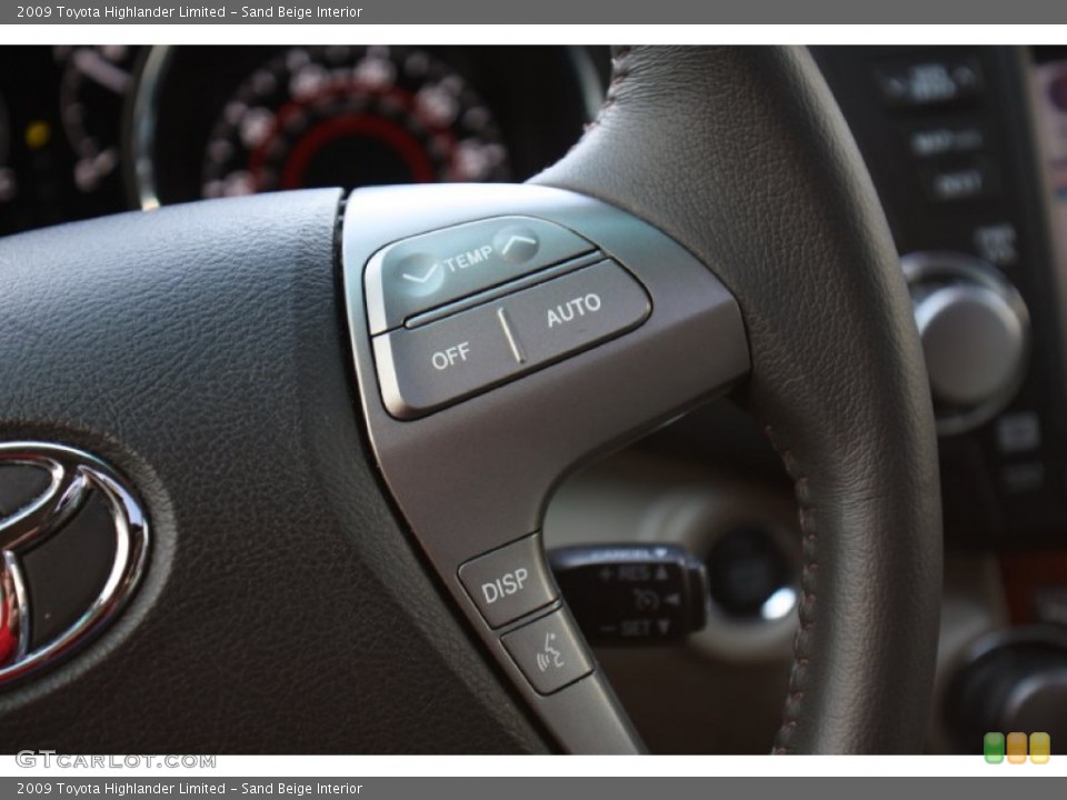 Sand Beige Interior Controls for the 2009 Toyota Highlander Limited #77728050