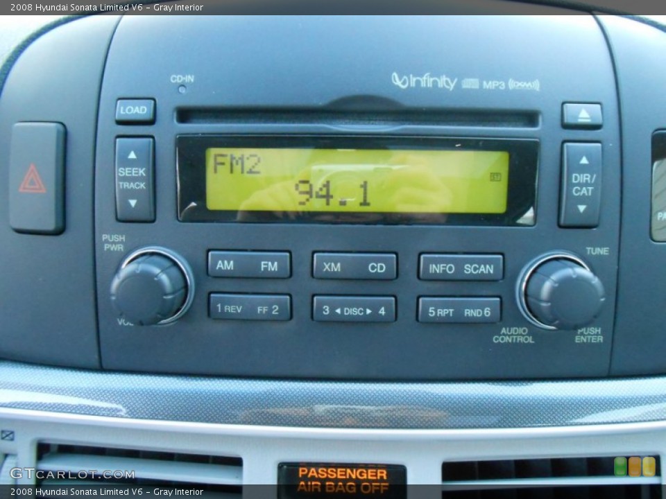 Gray Interior Audio System for the 2008 Hyundai Sonata Limited V6 #77728214