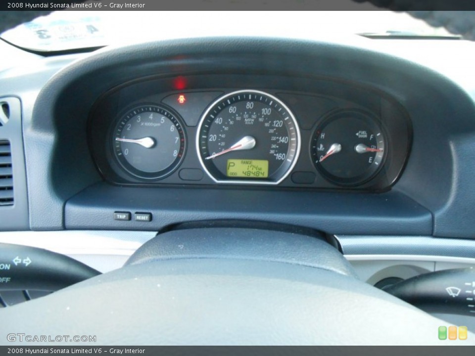 Gray Interior Gauges for the 2008 Hyundai Sonata Limited V6 #77728317