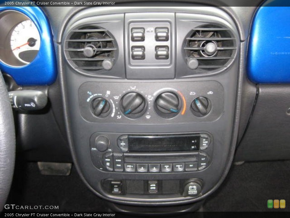Dark Slate Gray Interior Controls for the 2005 Chrysler PT Cruiser Convertible #77729766