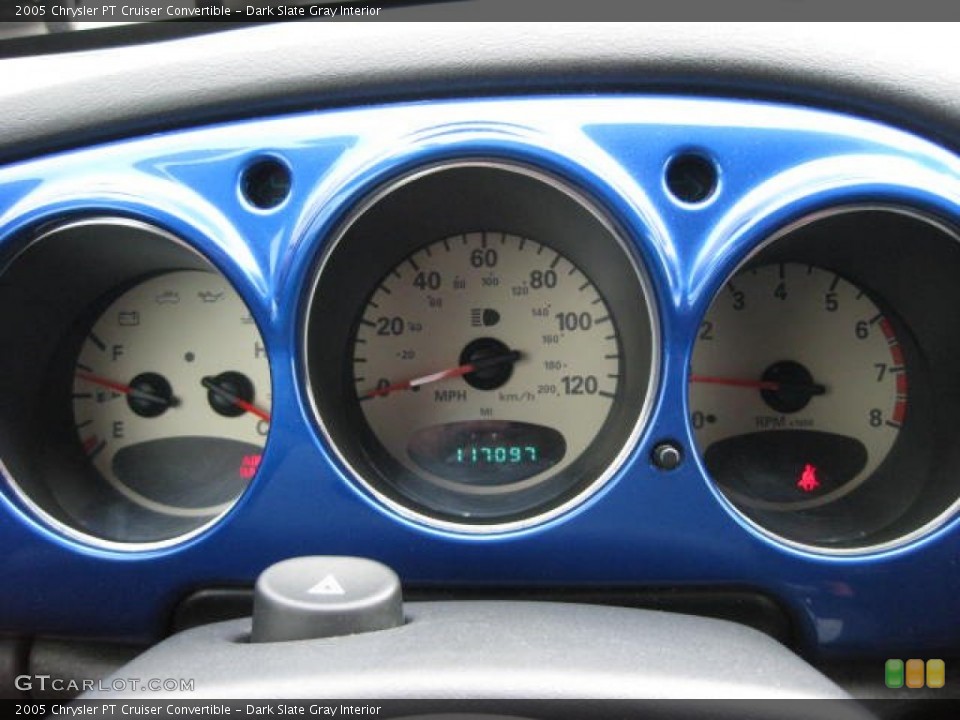 Dark Slate Gray Interior Gauges for the 2005 Chrysler PT Cruiser Convertible #77729835