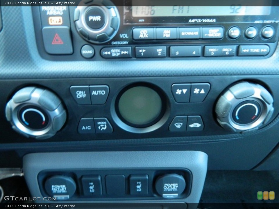 Gray Interior Controls for the 2013 Honda Ridgeline RTL #77730135
