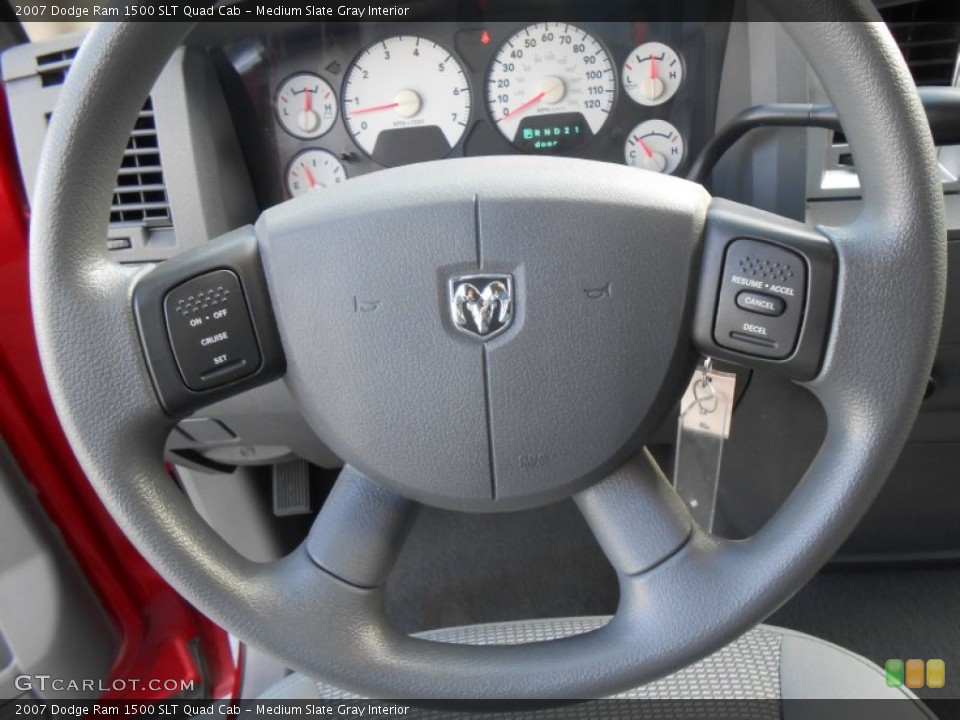 Medium Slate Gray Interior Steering Wheel for the 2007 Dodge Ram 1500 SLT Quad Cab #77733954