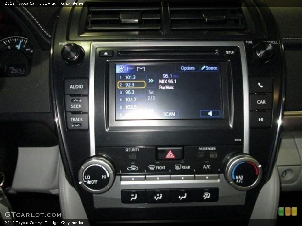 Light Gray Interior Controls for the 2012 Toyota Camry LE #77734836