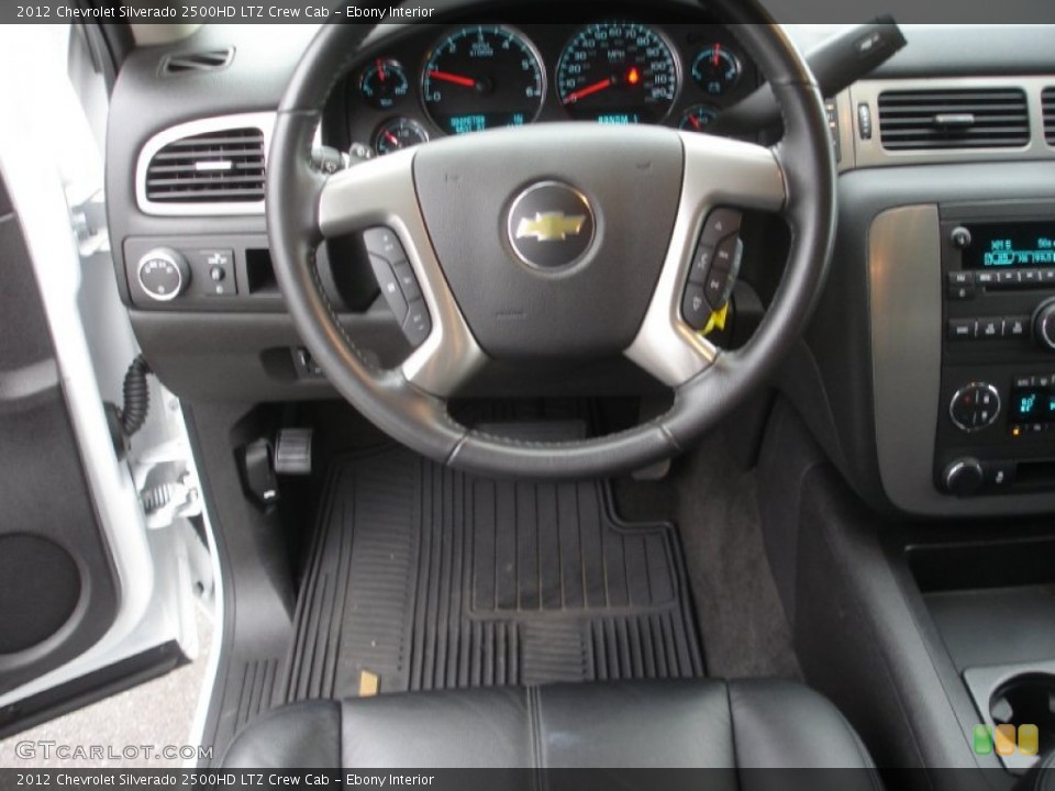 Ebony Interior Steering Wheel for the 2012 Chevrolet Silverado 2500HD LTZ Crew Cab #77735483