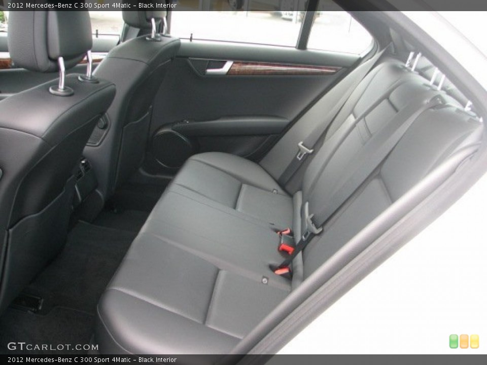 Black Interior Rear Seat for the 2012 Mercedes-Benz C 300 Sport 4Matic #77737782