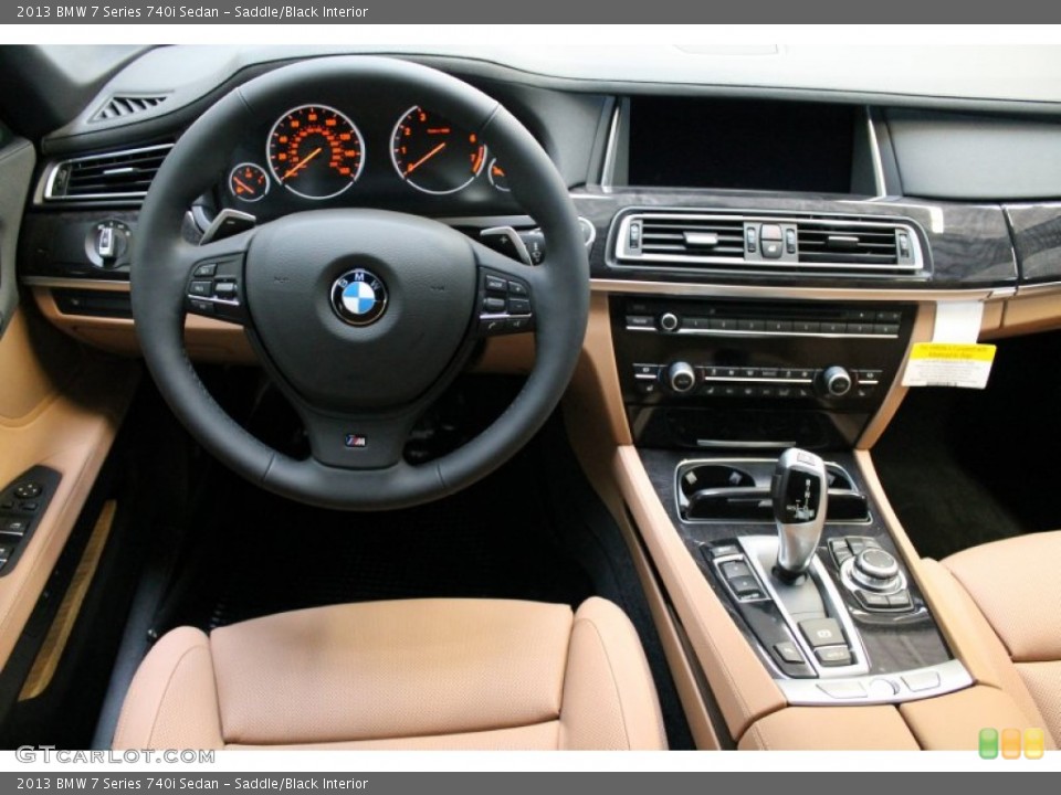 Saddle/Black Interior Dashboard for the 2013 BMW 7 Series 740i Sedan #77739498