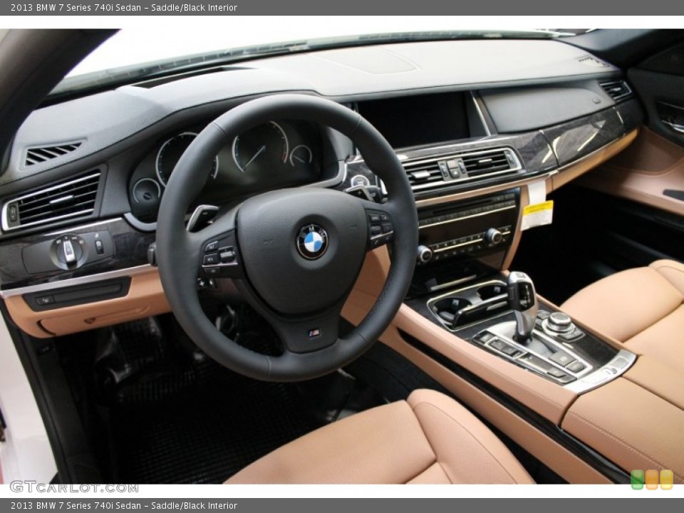 Saddle/Black Interior Prime Interior for the 2013 BMW 7 Series 740i Sedan #77739523