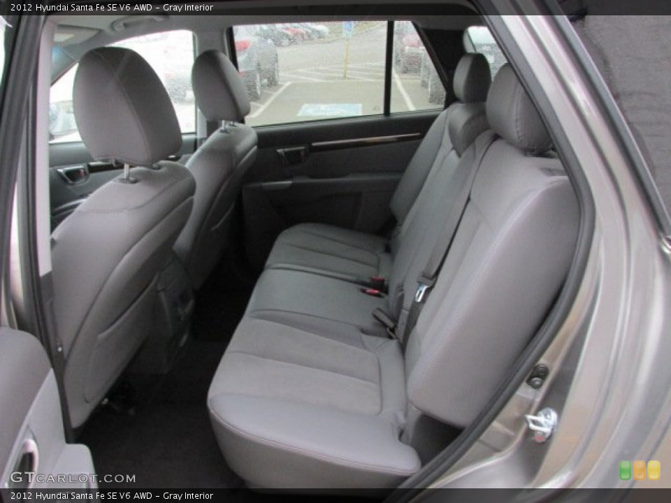 Gray Interior Rear Seat for the 2012 Hyundai Santa Fe SE V6 AWD #77740173
