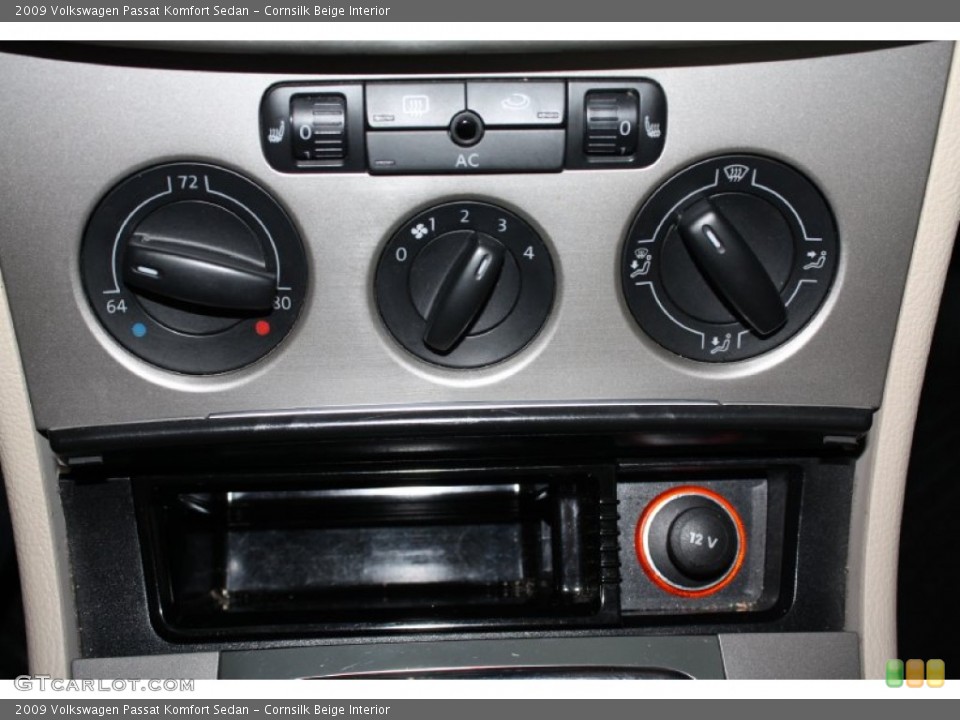Cornsilk Beige Interior Controls for the 2009 Volkswagen Passat Komfort Sedan #77740707