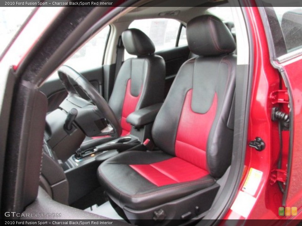 Charcoal Black/Sport Red Interior Front Seat for the 2010 Ford Fusion Sport #77741197