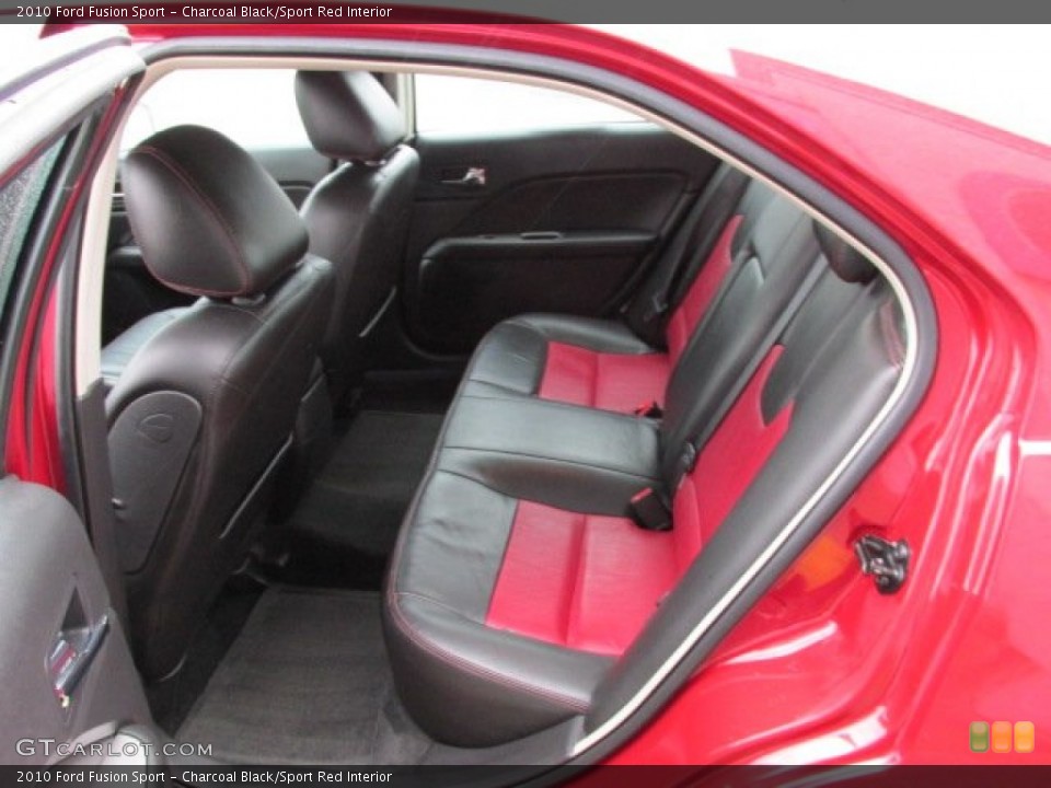 Charcoal Black/Sport Red Interior Rear Seat for the 2010 Ford Fusion Sport #77741321