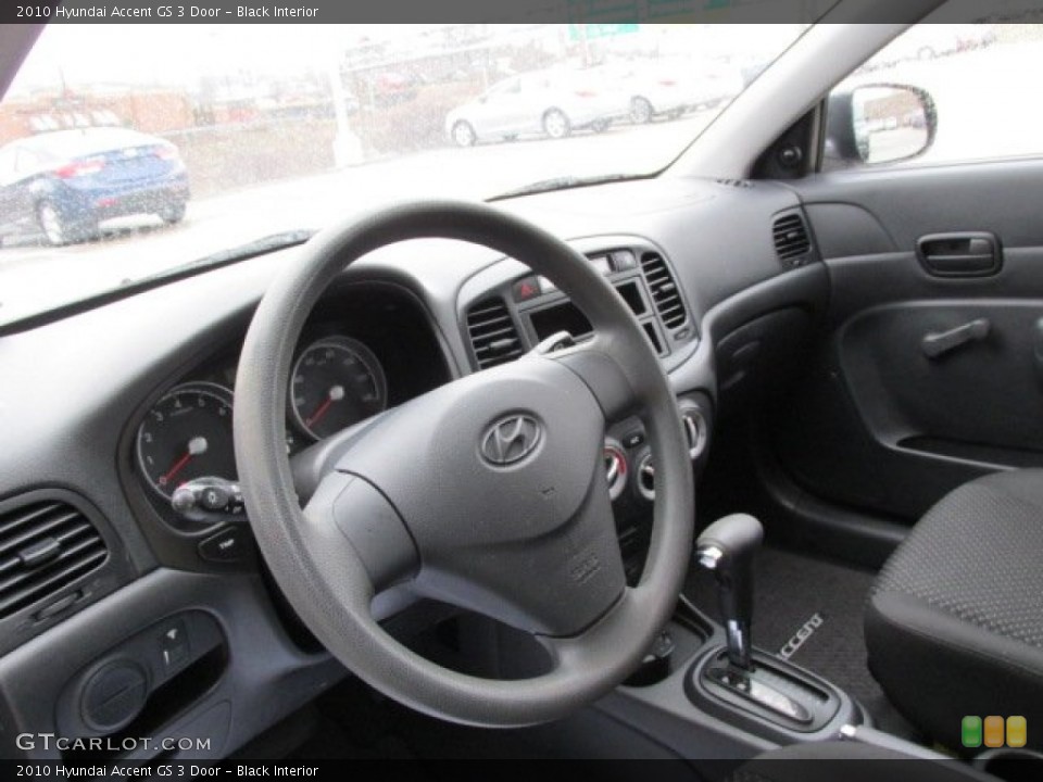 Black Interior Steering Wheel for the 2010 Hyundai Accent GS 3 Door #77741945
