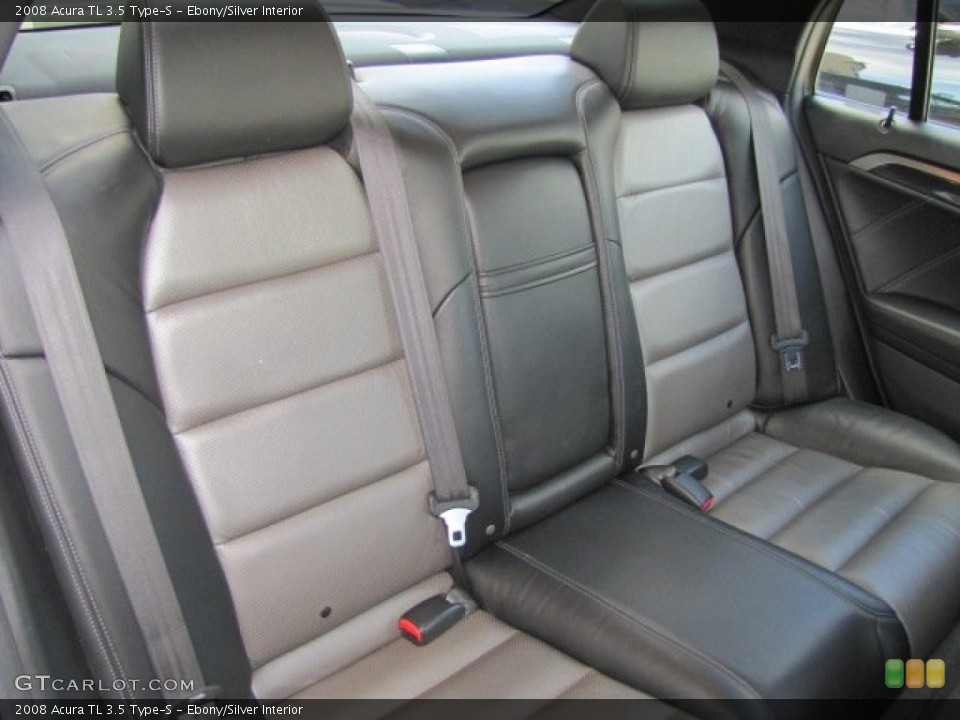 Ebony/Silver Interior Rear Seat for the 2008 Acura TL 3.5 Type-S #77742465