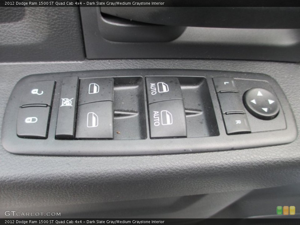 Dark Slate Gray/Medium Graystone Interior Controls for the 2012 Dodge Ram 1500 ST Quad Cab 4x4 #77743317