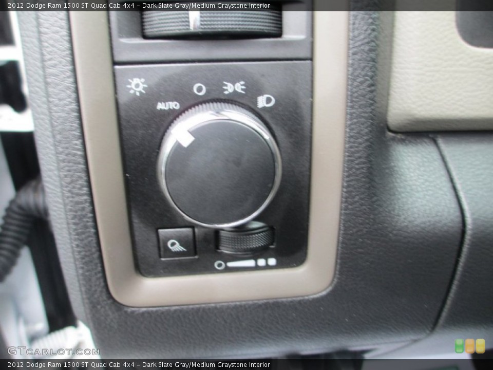 Dark Slate Gray/Medium Graystone Interior Controls for the 2012 Dodge Ram 1500 ST Quad Cab 4x4 #77743340