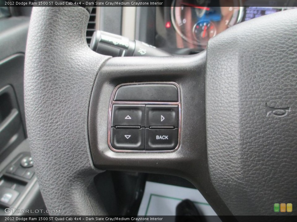 Dark Slate Gray/Medium Graystone Interior Controls for the 2012 Dodge Ram 1500 ST Quad Cab 4x4 #77743416