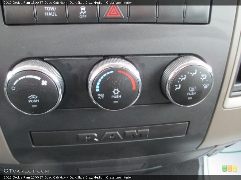 Dark Slate Gray/Medium Graystone Interior Controls for the 2012 Dodge Ram 1500 ST Quad Cab 4x4 #77743533