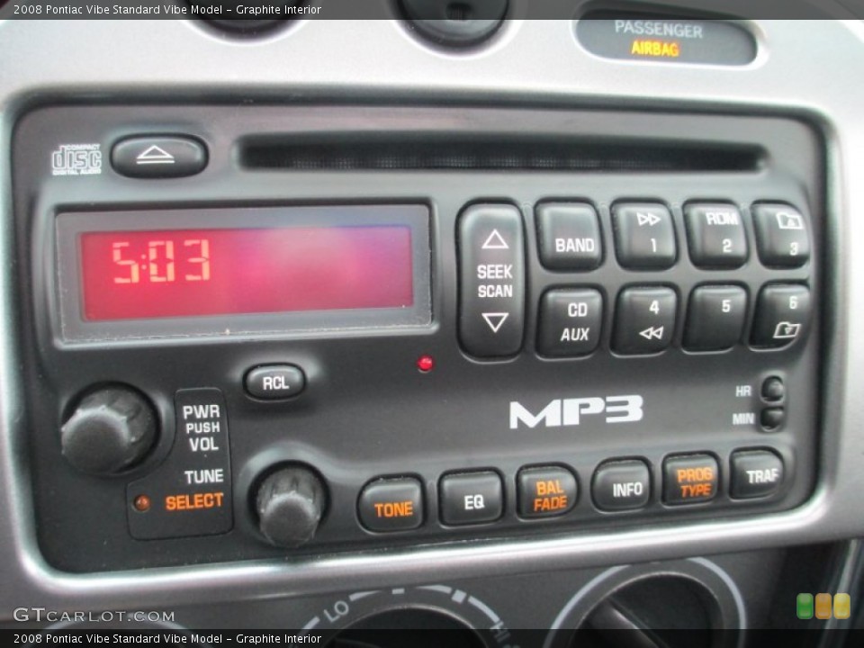Graphite Interior Audio System for the 2008 Pontiac Vibe  #77744053