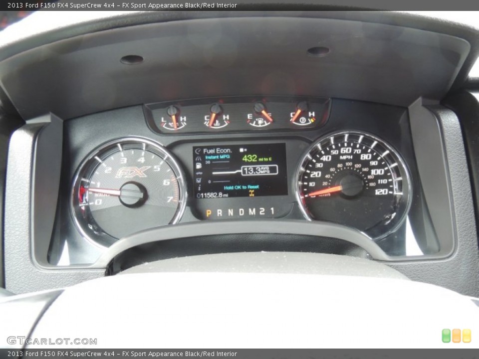 FX Sport Appearance Black/Red Interior Gauges for the 2013 Ford F150 FX4 SuperCrew 4x4 #77744253