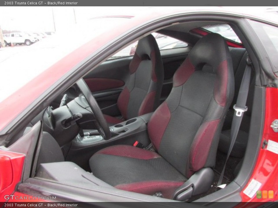 Black/Red Interior Front Seat for the 2003 Toyota Celica GT #77744280