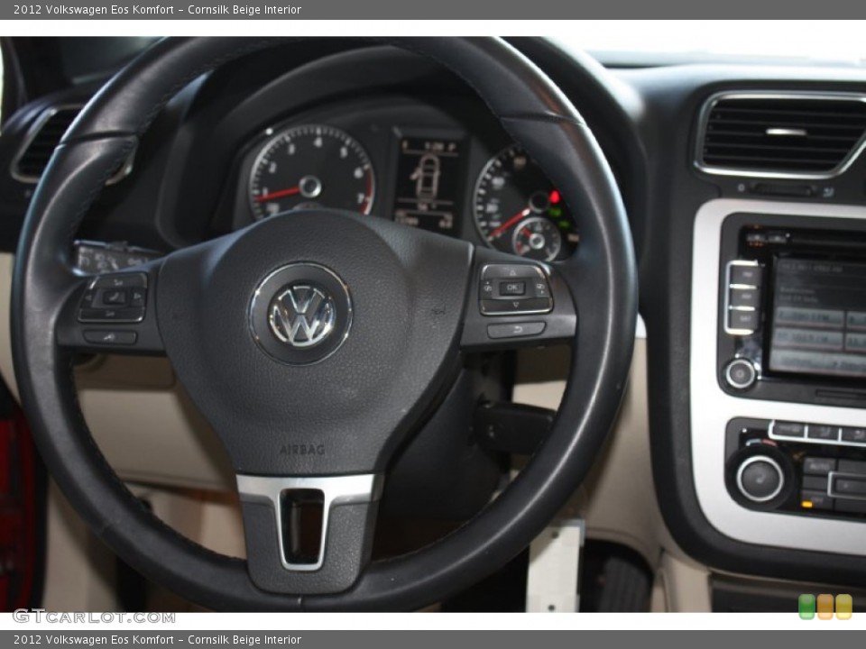 Cornsilk Beige Interior Steering Wheel for the 2012 Volkswagen Eos Komfort #77746575