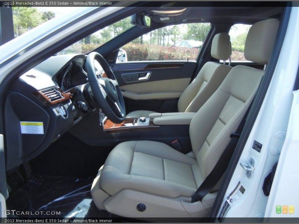 Almond/Black Interior Front Seat for the 2013 Mercedes-Benz E 350 Sedan #77747478