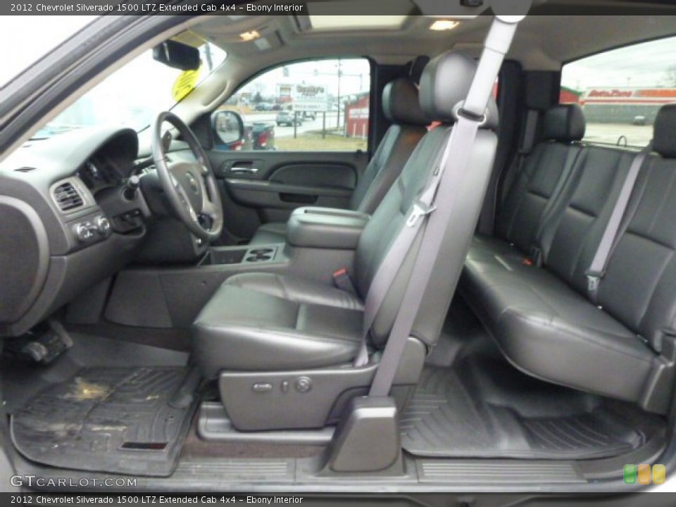 Ebony Interior Photo for the 2012 Chevrolet Silverado 1500 LTZ Extended Cab 4x4 #77751975