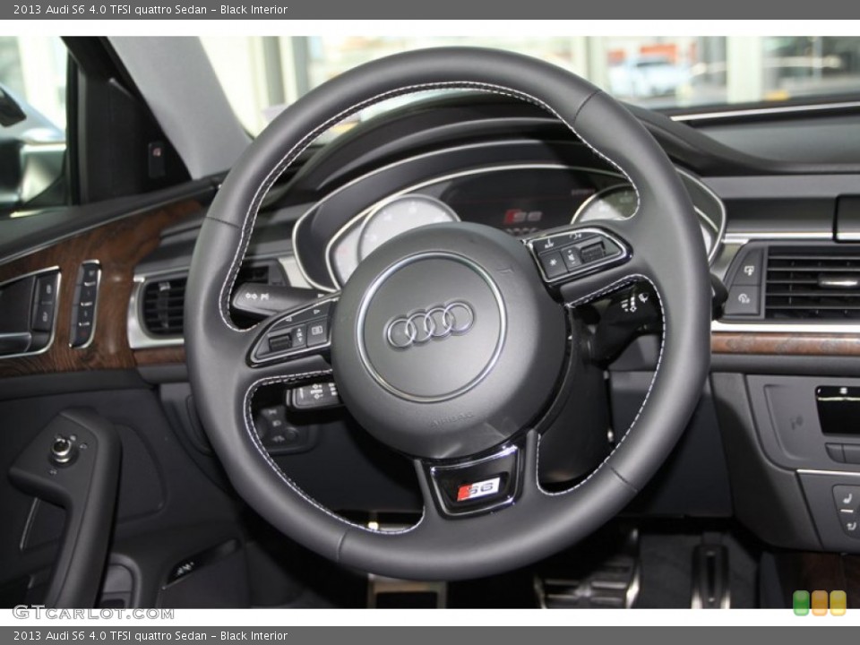 Black Interior Steering Wheel for the 2013 Audi S6 4.0 TFSI quattro Sedan #77752289
