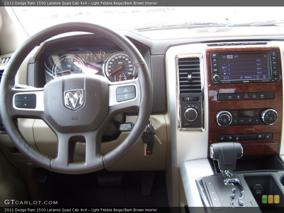 Light Pebble Beige/Bark Brown Interior Dashboard for the 2011 Dodge Ram 1500 Laramie Quad Cab 4x4 #77752471