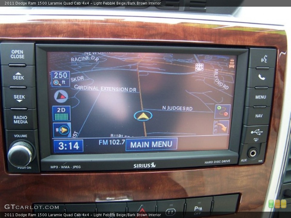 Light Pebble Beige/Bark Brown Interior Navigation for the 2011 Dodge Ram 1500 Laramie Quad Cab 4x4 #77752509