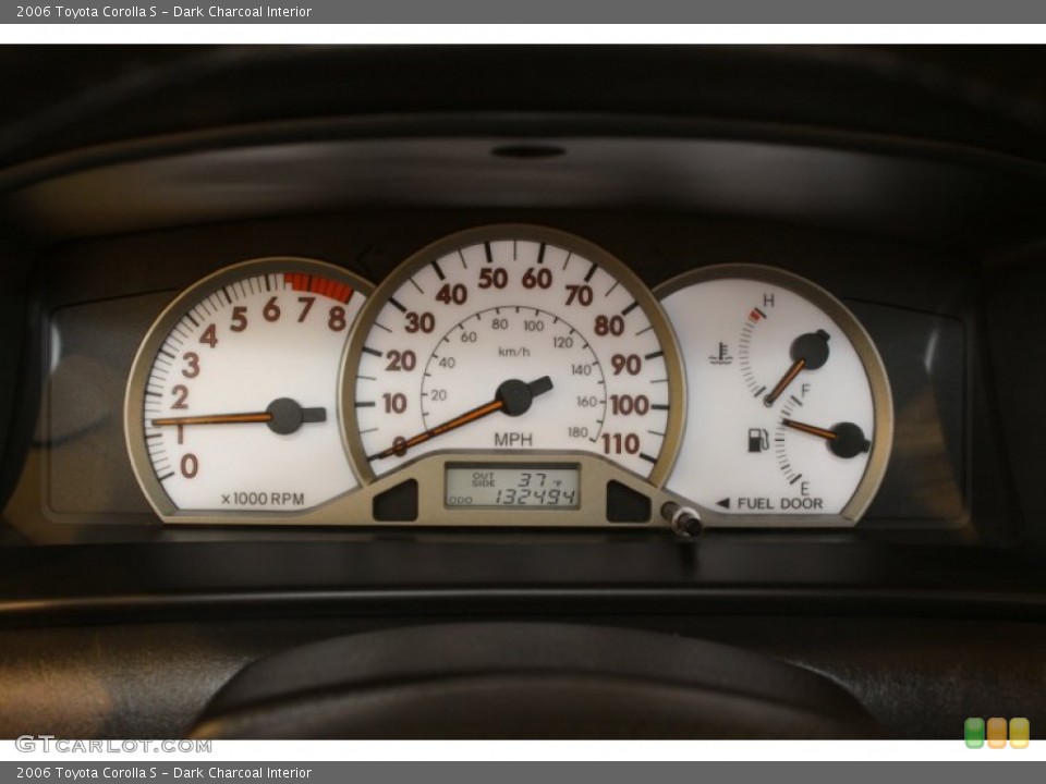 Dark Charcoal Interior Gauges for the 2006 Toyota Corolla S #77752539