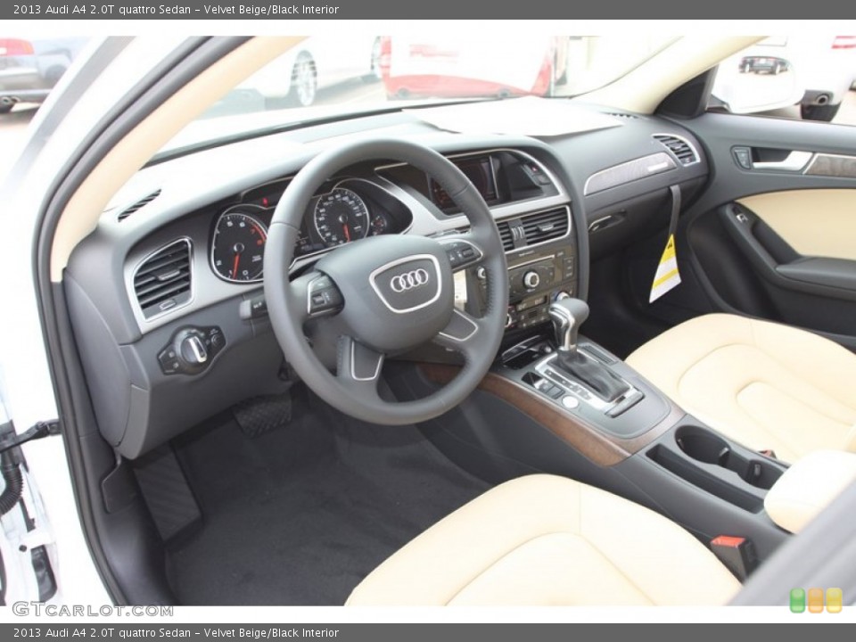 Velvet Beige/Black Interior Prime Interior for the 2013 Audi A4 2.0T quattro Sedan #77754033