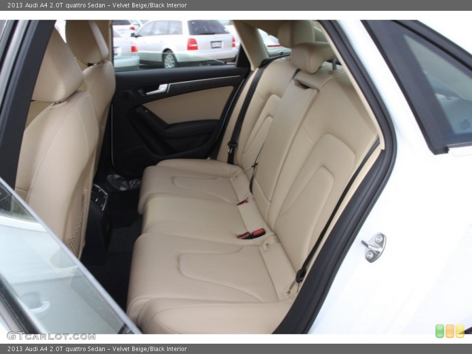 Velvet Beige/Black Interior Rear Seat for the 2013 Audi A4 2.0T quattro Sedan #77754072