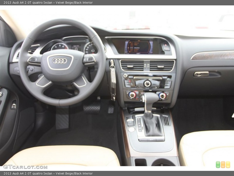 Velvet Beige/Black Interior Dashboard for the 2013 Audi A4 2.0T quattro Sedan #77754099