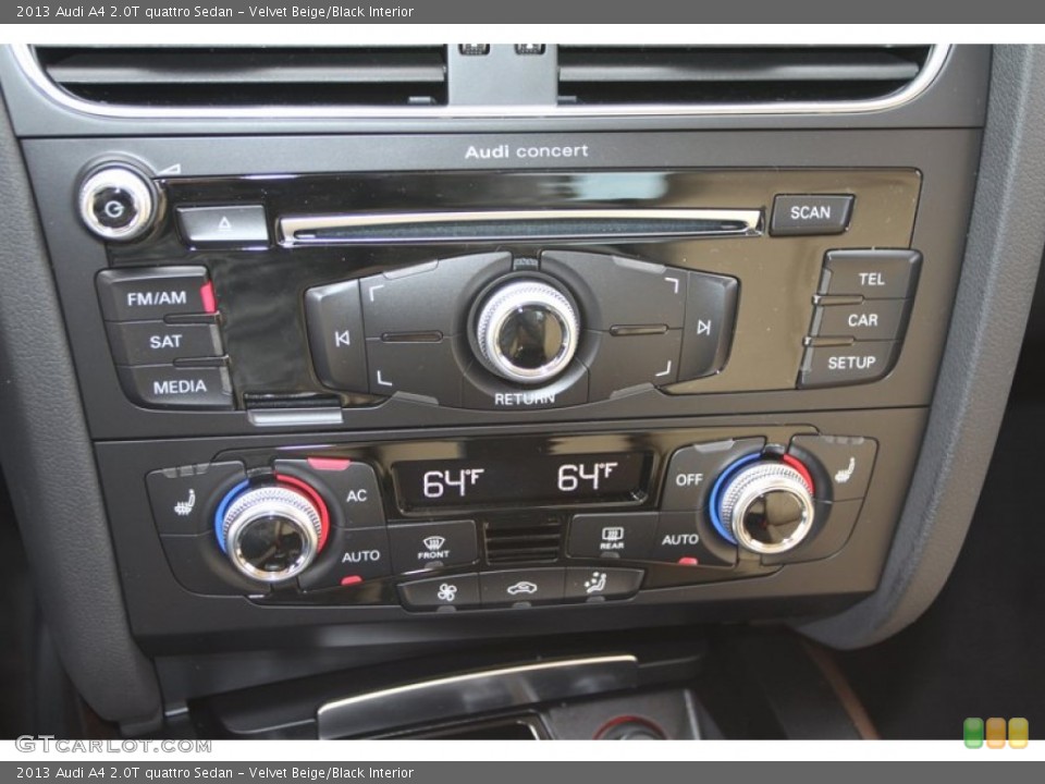 Velvet Beige/Black Interior Controls for the 2013 Audi A4 2.0T quattro Sedan #77754135