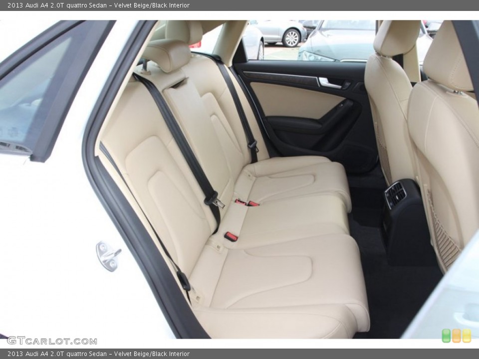 Velvet Beige/Black Interior Rear Seat for the 2013 Audi A4 2.0T quattro Sedan #77754189