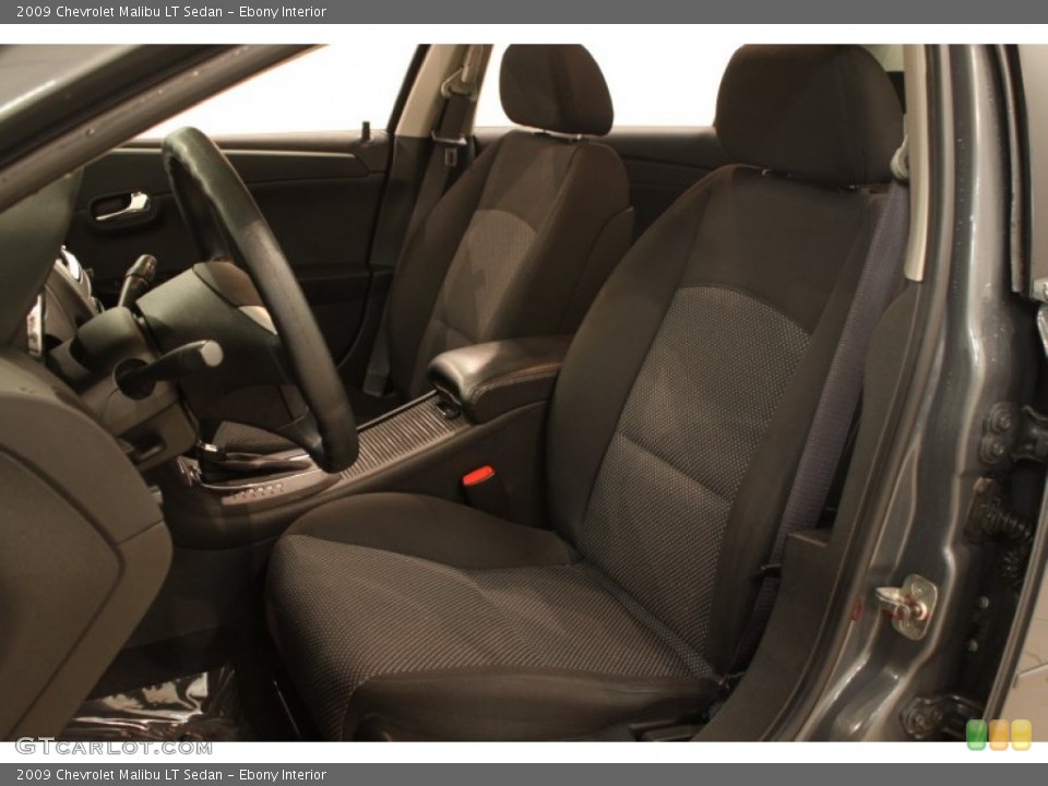 Ebony Interior Front Seat for the 2009 Chevrolet Malibu LT Sedan #77755113