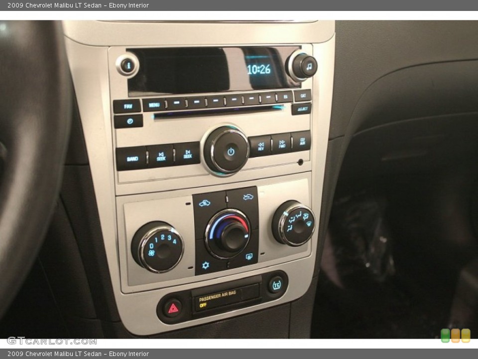Ebony Interior Controls for the 2009 Chevrolet Malibu LT Sedan #77755163