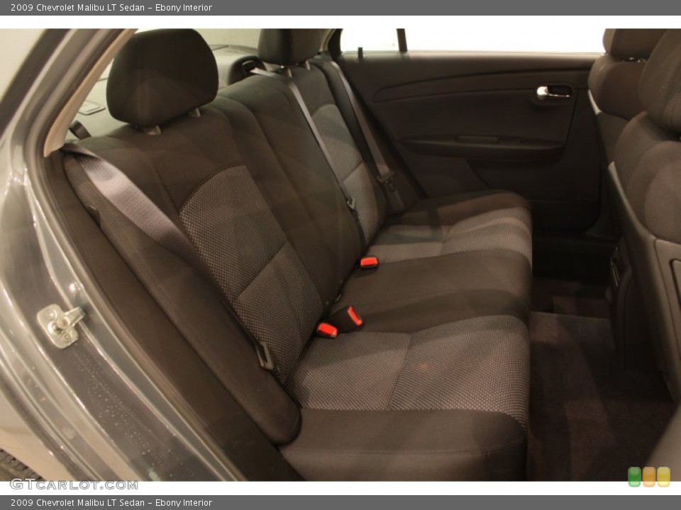 Ebony Interior Rear Seat for the 2009 Chevrolet Malibu LT Sedan #77755238
