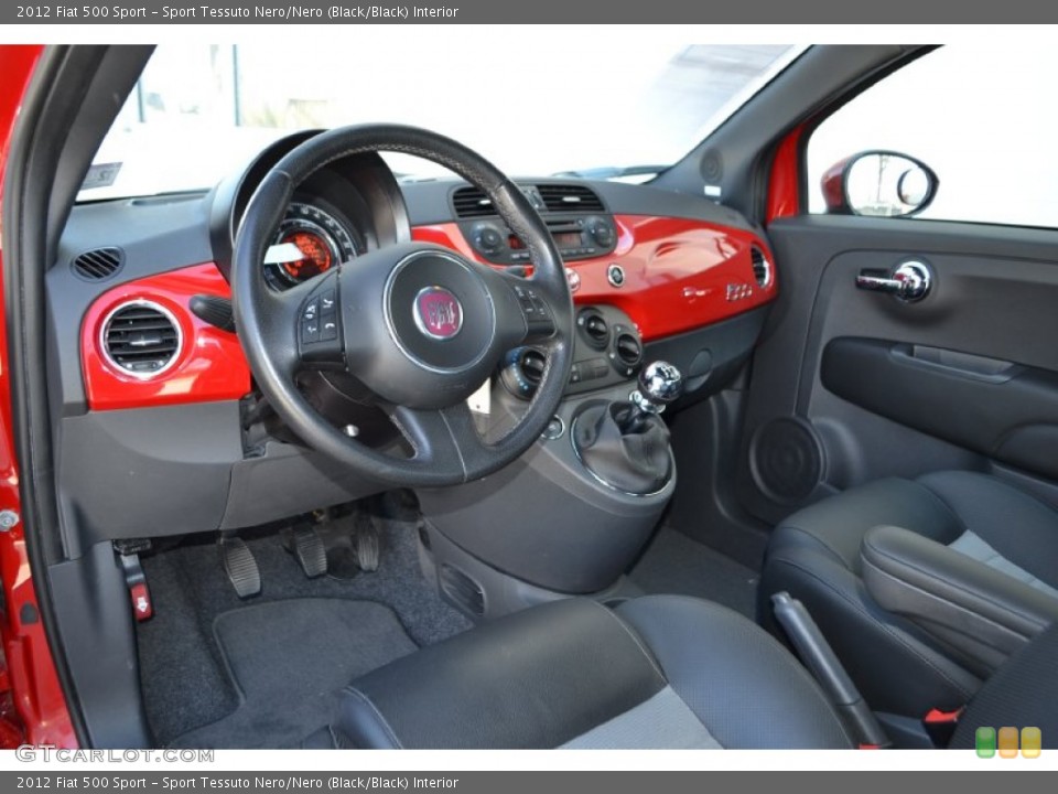 Sport Tessuto Nero/Nero (Black/Black) Interior Prime Interior for the 2012 Fiat 500 Sport #77755621