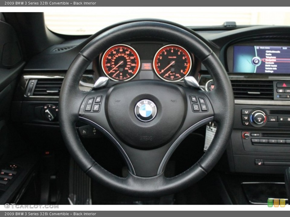 Black Interior Steering Wheel for the 2009 BMW 3 Series 328i Convertible #77755622