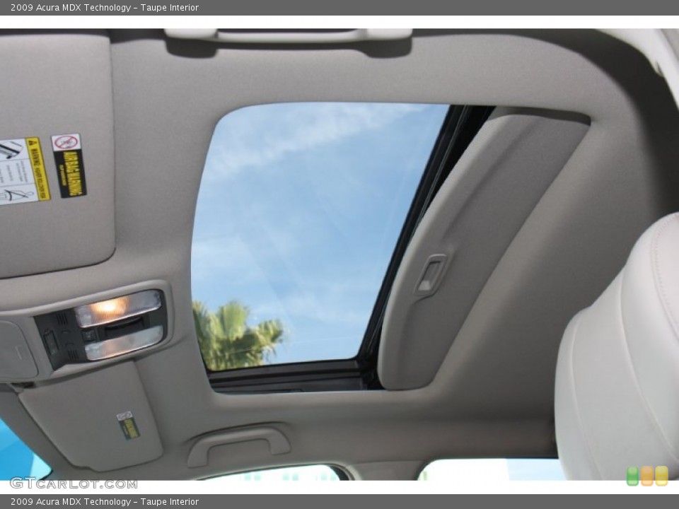 Taupe Interior Sunroof for the 2009 Acura MDX Technology #77757246