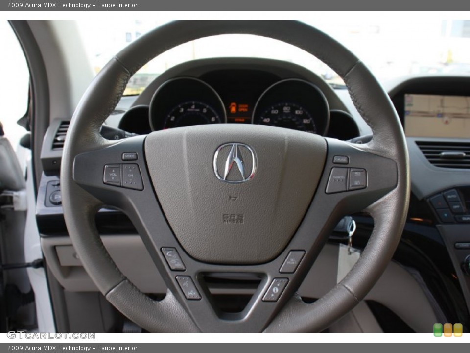 Taupe Interior Steering Wheel for the 2009 Acura MDX Technology #77757327
