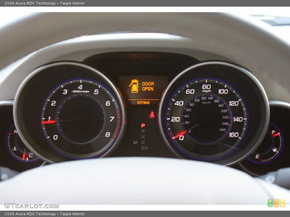Taupe Interior Gauges for the 2009 Acura MDX Technology #77757456