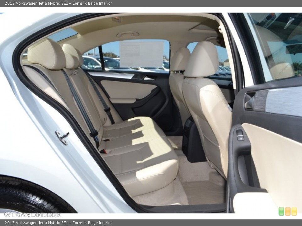 Cornsilk Beige Interior Rear Seat for the 2013 Volkswagen Jetta Hybrid SEL #77757497