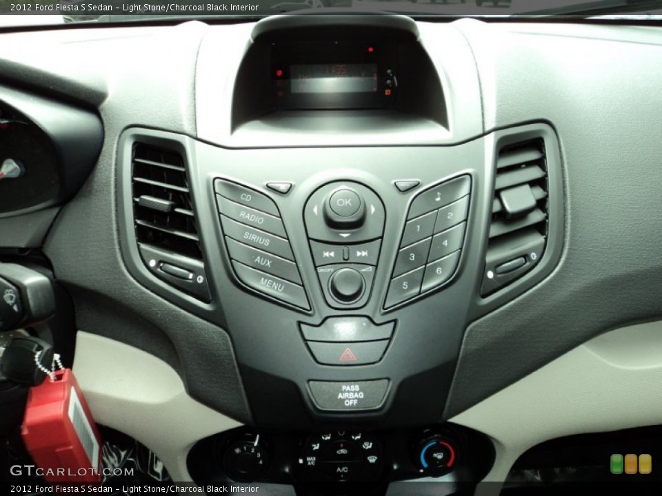 Light Stone/Charcoal Black Interior Controls for the 2012 Ford Fiesta S Sedan #77757547