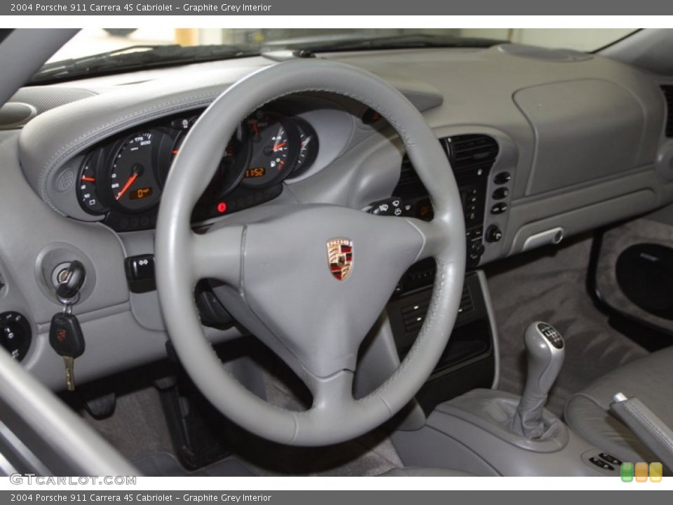 Graphite Grey Interior Steering Wheel for the 2004 Porsche 911 Carrera 4S Cabriolet #77764973